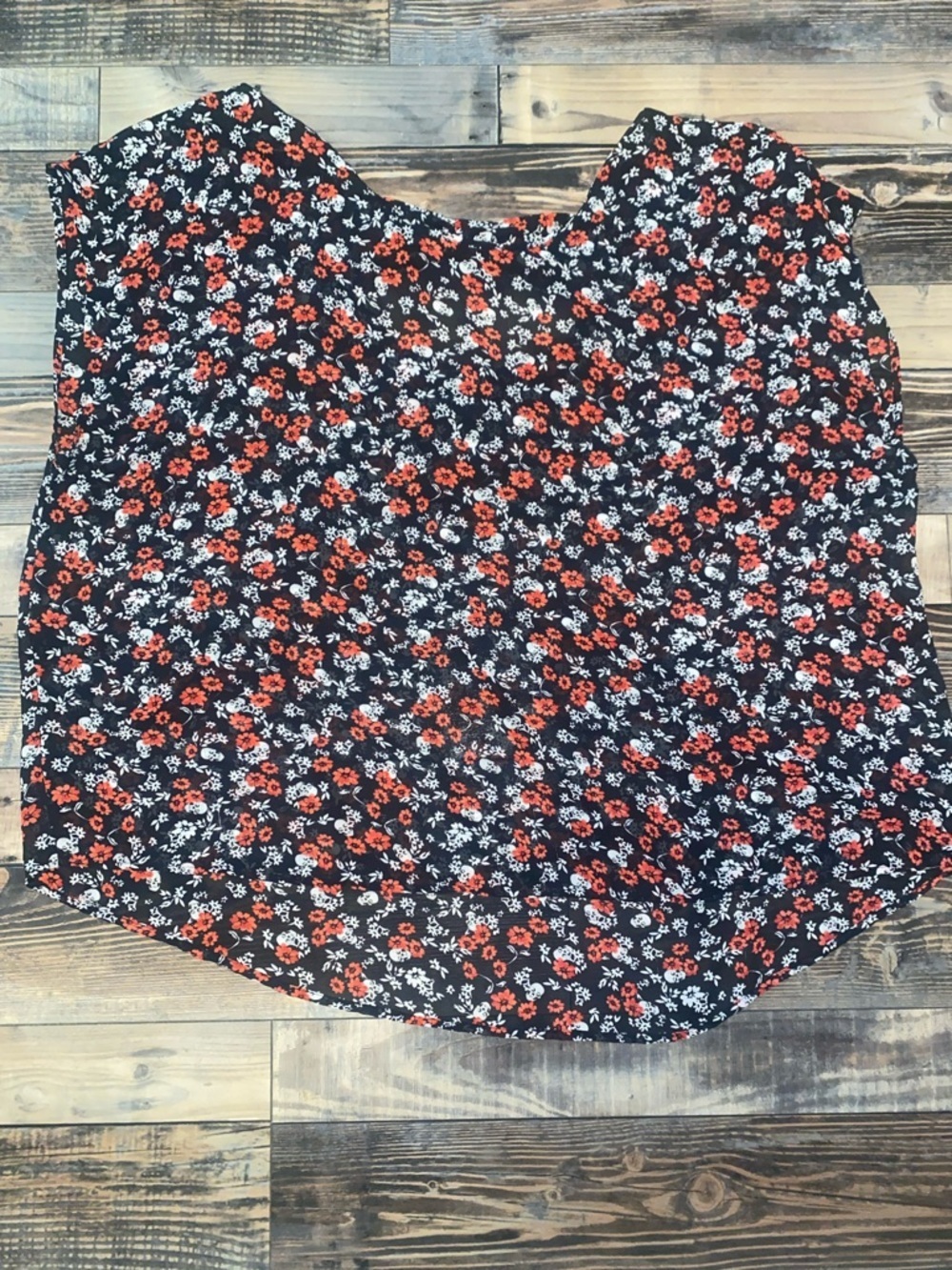 torrid Black Floral with skulls blouse